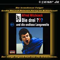 Die brandneue Folge!
Große Record-Release Party im Schlafsaal!
Alfred Hitchcock
Die drei ???
und die endlose Langeweile (Folge 947)
Der ewige Jugend-Kult nur für Erwachsene